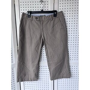Eddie Bauer Women's 8 Brown Chino Khaki Capri Pants Cotton Spandex